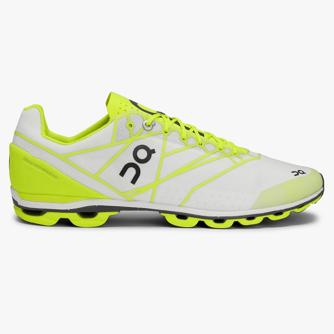 ON Cloudflash Mens - Men's Road Running Shoes NZ-01649 Neon/White